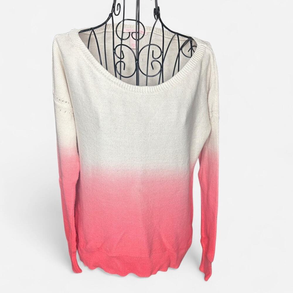 Victoria's Secret Ombre Knit Sweater White Pink Gradient Size Small S